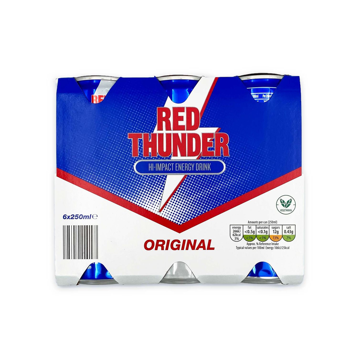 Hi-impact Energy Drink 6 X 250ml Red Thunder